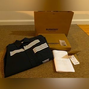 Burberry Stripe Oxford Shirt Black Size S